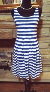 Blue and white dress